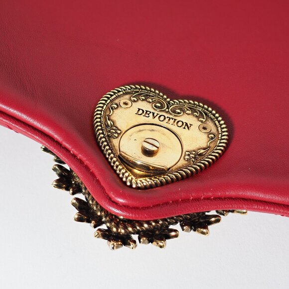 Dolce & Gabbana Red Quilted Nappa Leather Large Devotion Bag - Picture 14 of 16